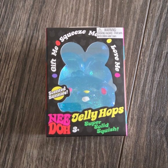 Schylling NeeDoh Jelly Hops Set of Two Scented Sparkly Blue Bunny Easter - NEW - Picture 2 of 6